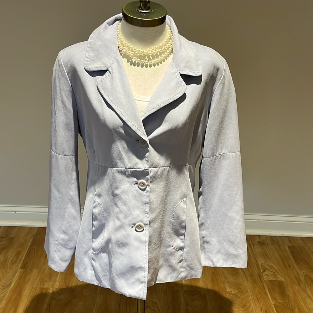 Jones New York faux suede lilac blazer size M